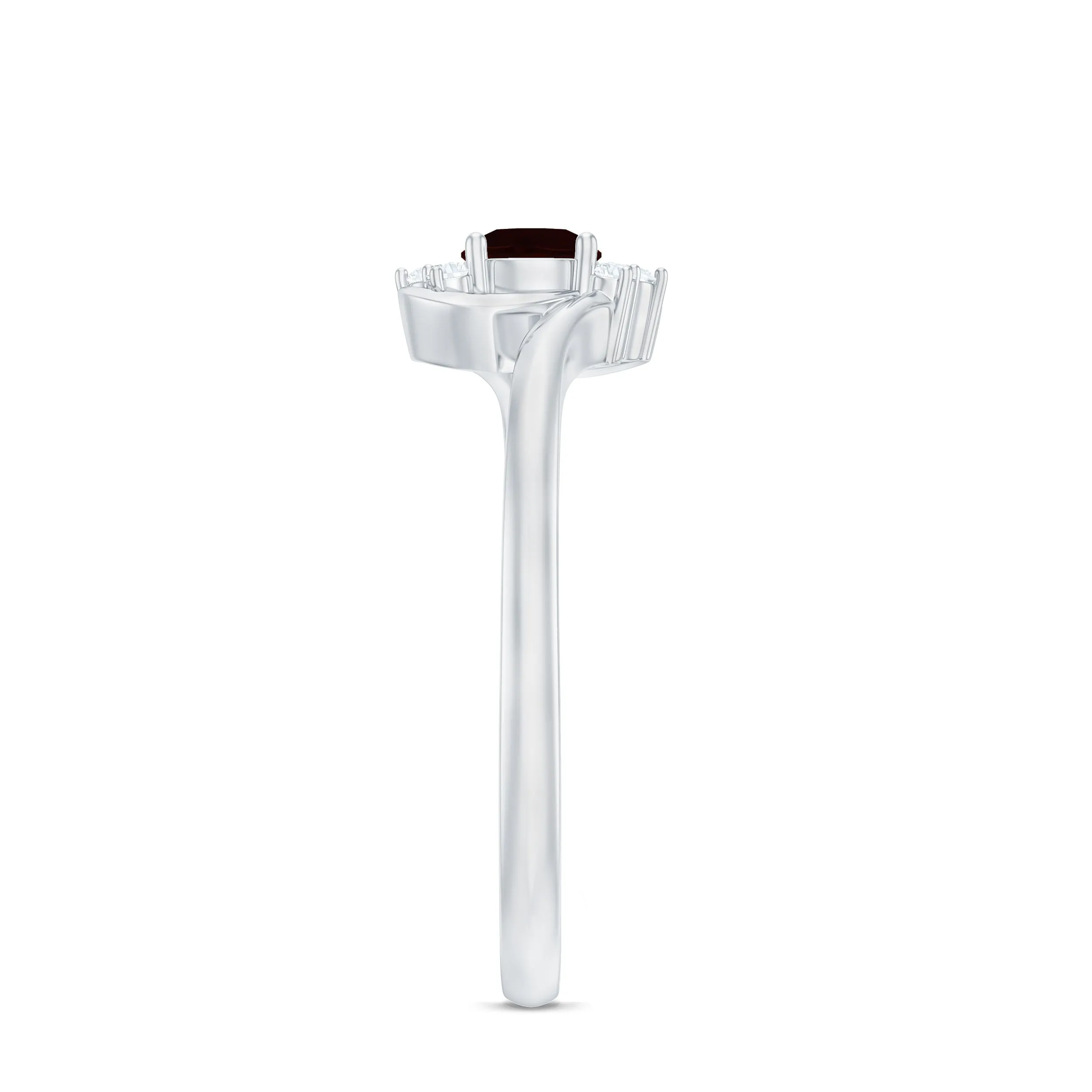 Garnet Bypass Promise Ring with Diamond