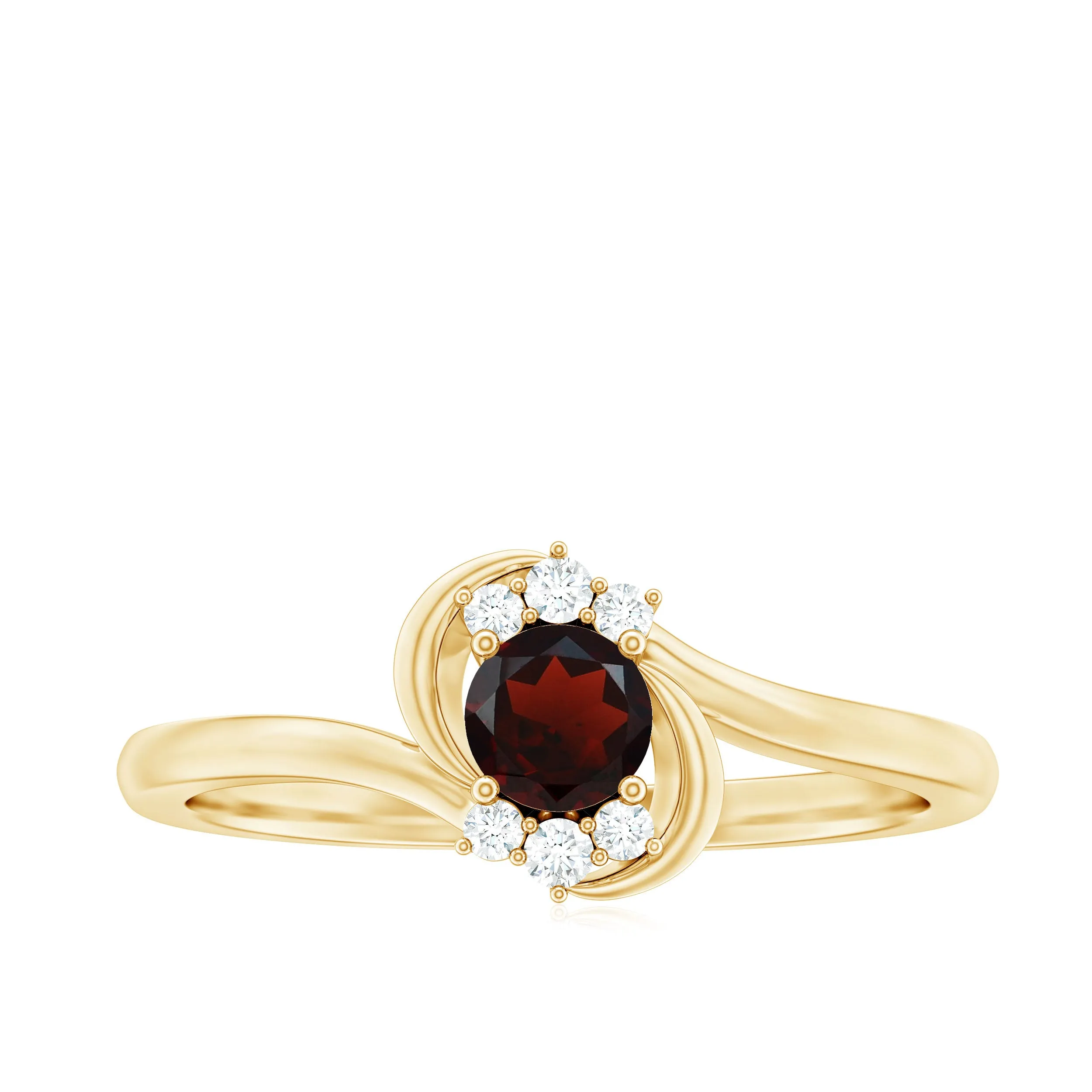 Garnet Bypass Promise Ring with Diamond