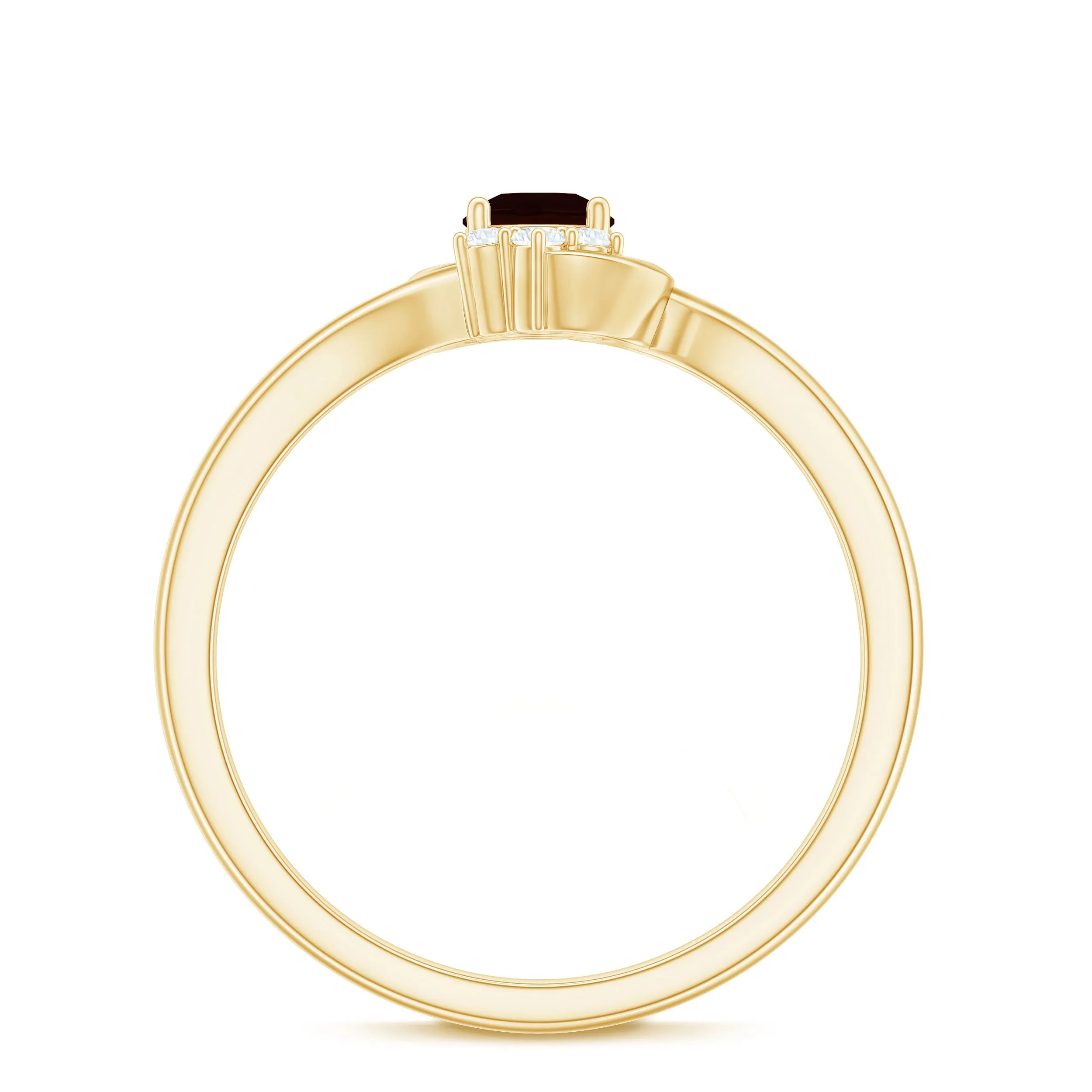 Garnet Bypass Promise Ring with Diamond