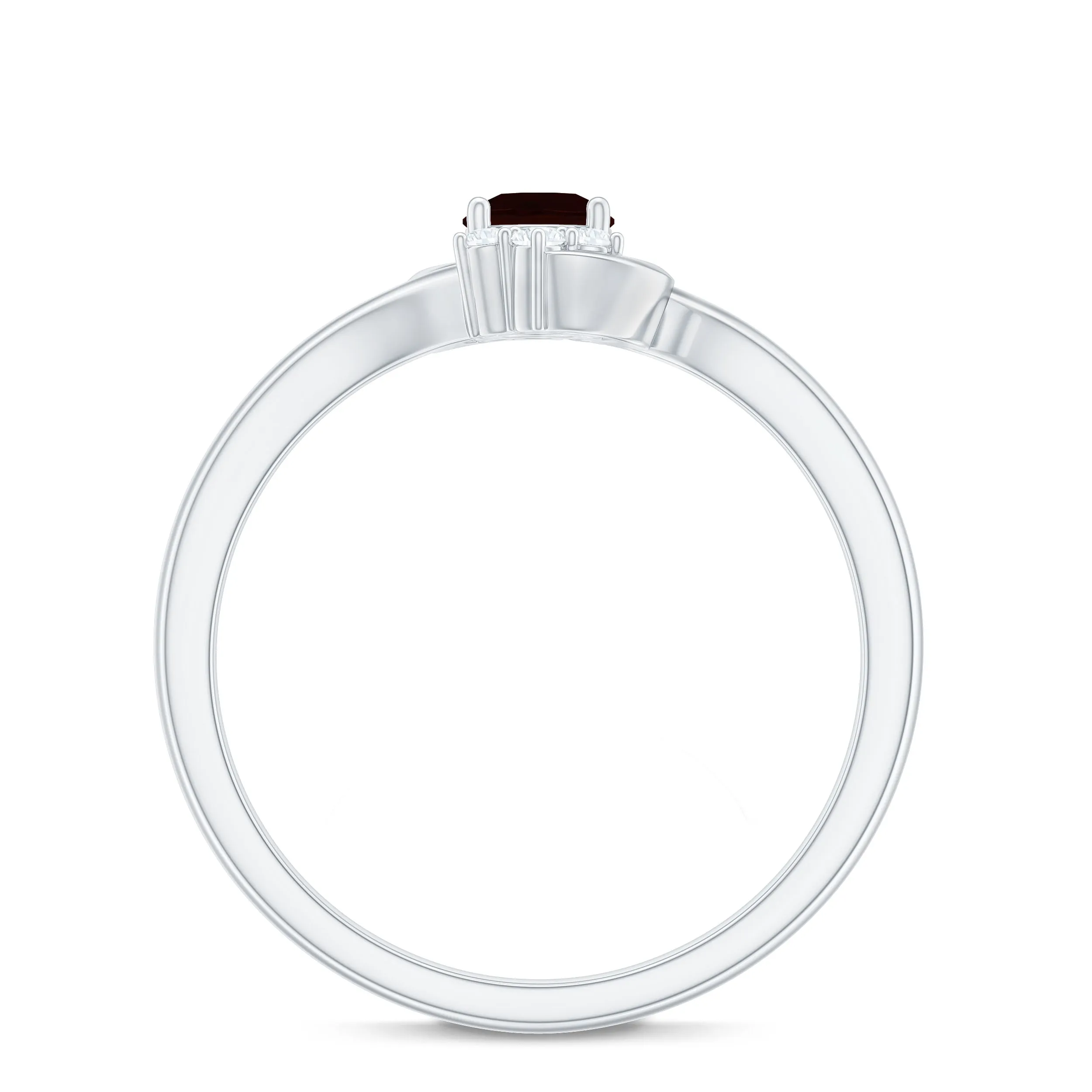 Garnet Bypass Promise Ring with Diamond