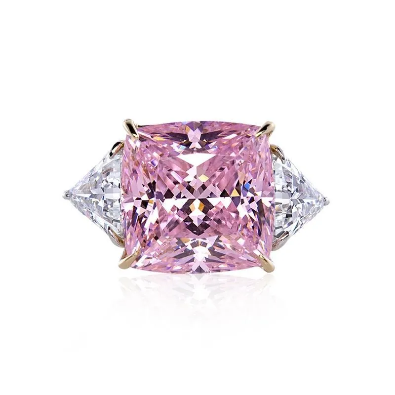 Gemma Fancy Pink Cushion Trillion Sides Ring