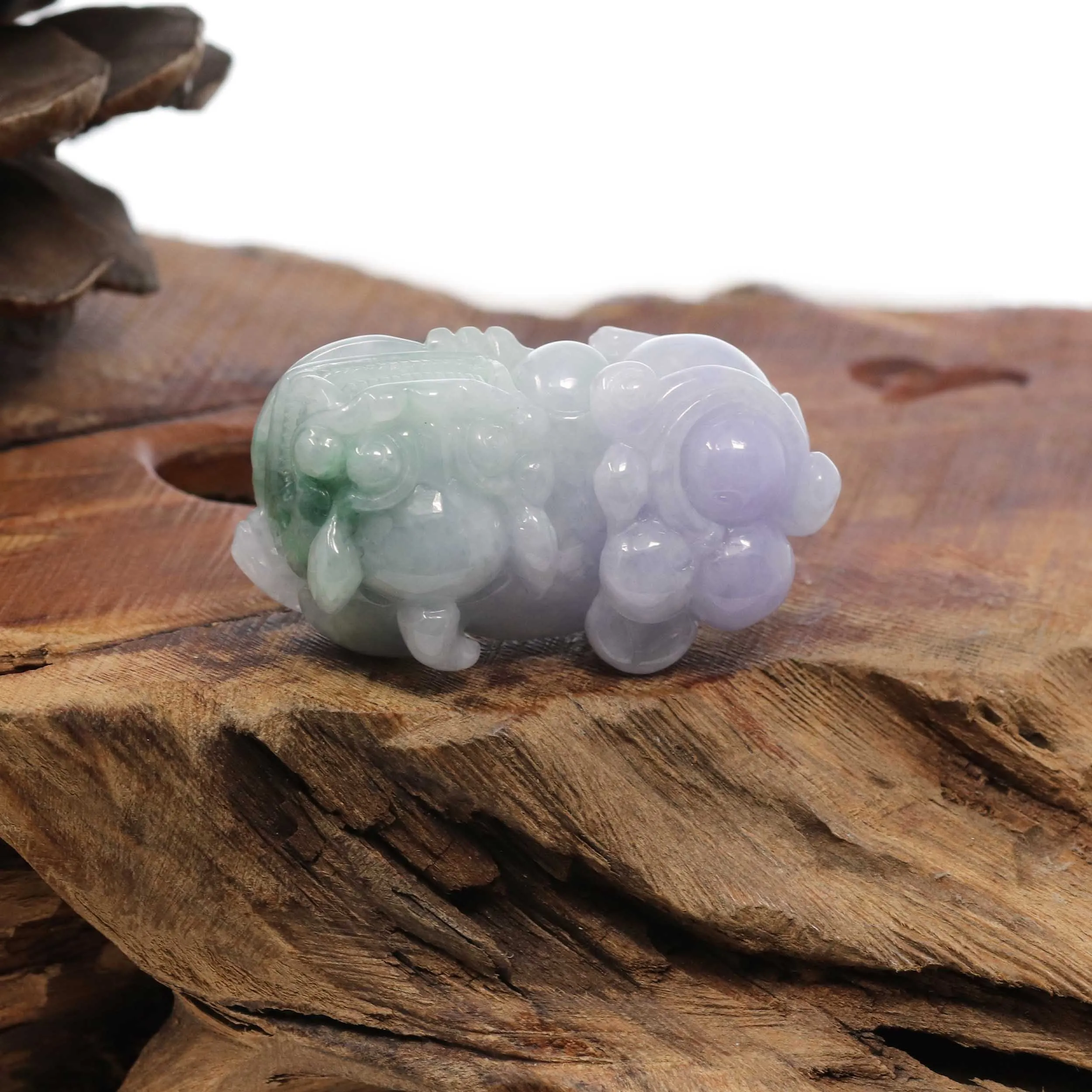 Genuine Burmese High quality Lavender-Green Jadeite Jade PiXiu Pendant Necklace