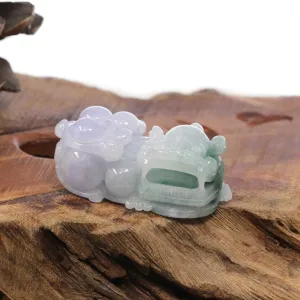 Genuine Burmese High quality Lavender-Green Jadeite Jade PiXiu Pendant Necklace