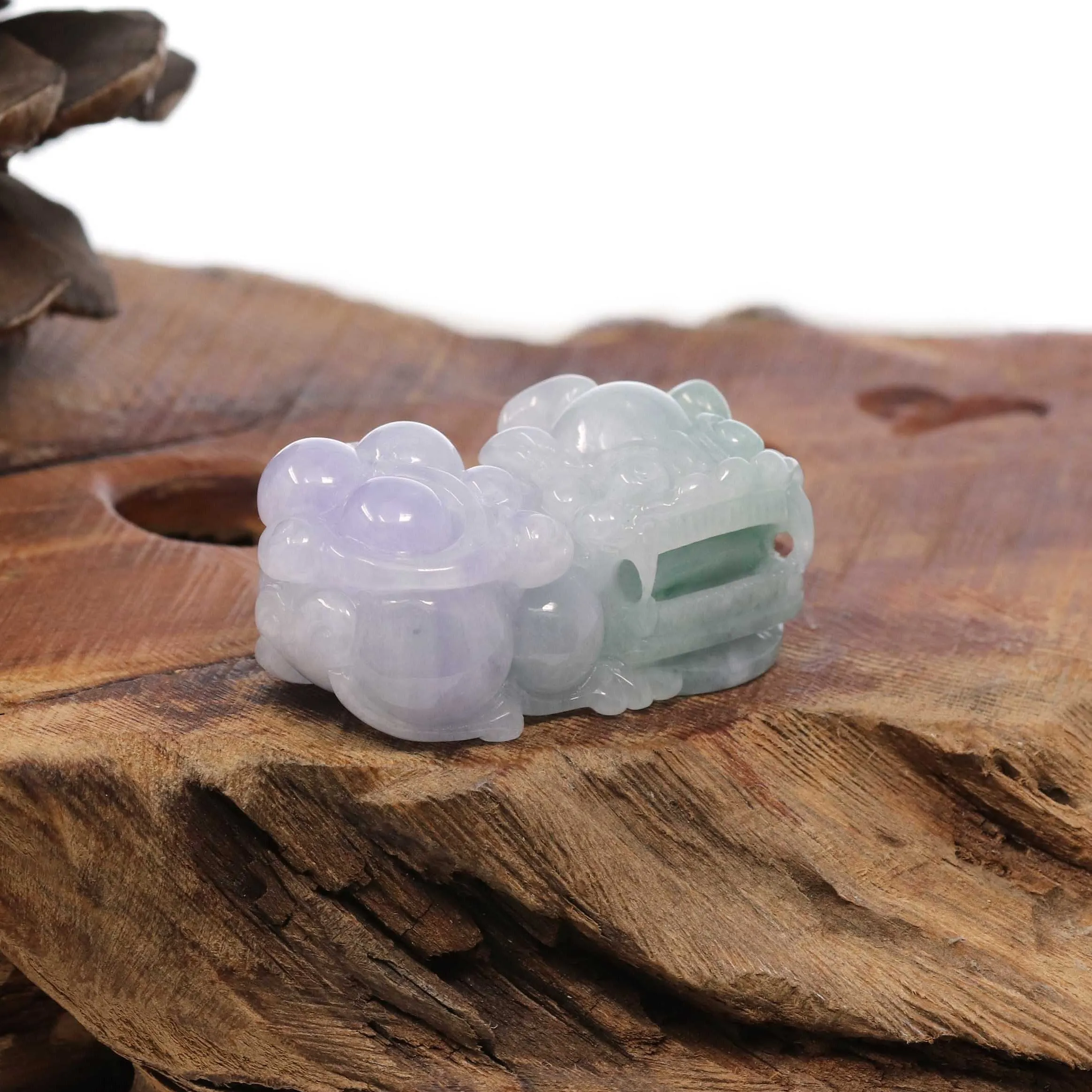 Genuine Burmese High quality Lavender-Green Jadeite Jade PiXiu Pendant Necklace
