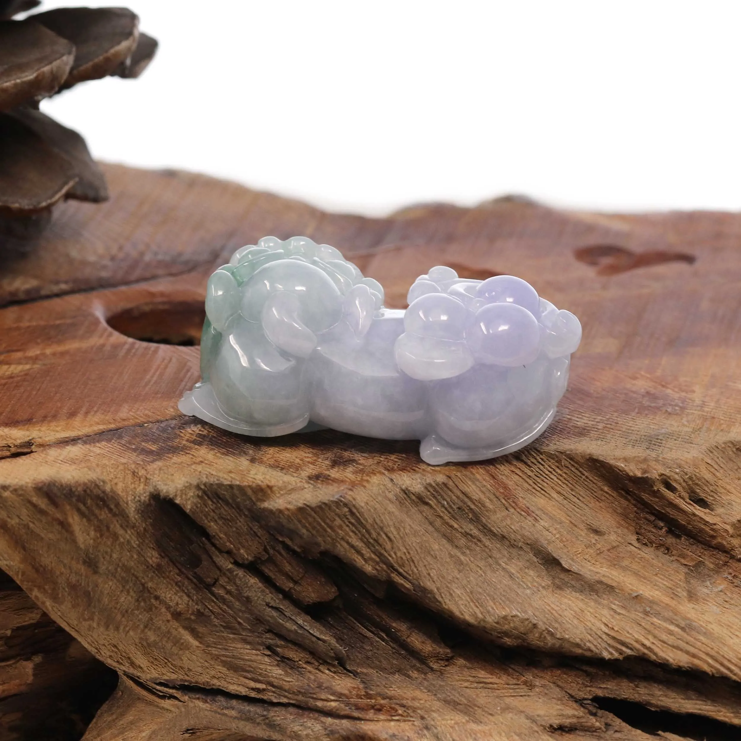 Genuine Burmese High quality Lavender-Green Jadeite Jade PiXiu Pendant Necklace