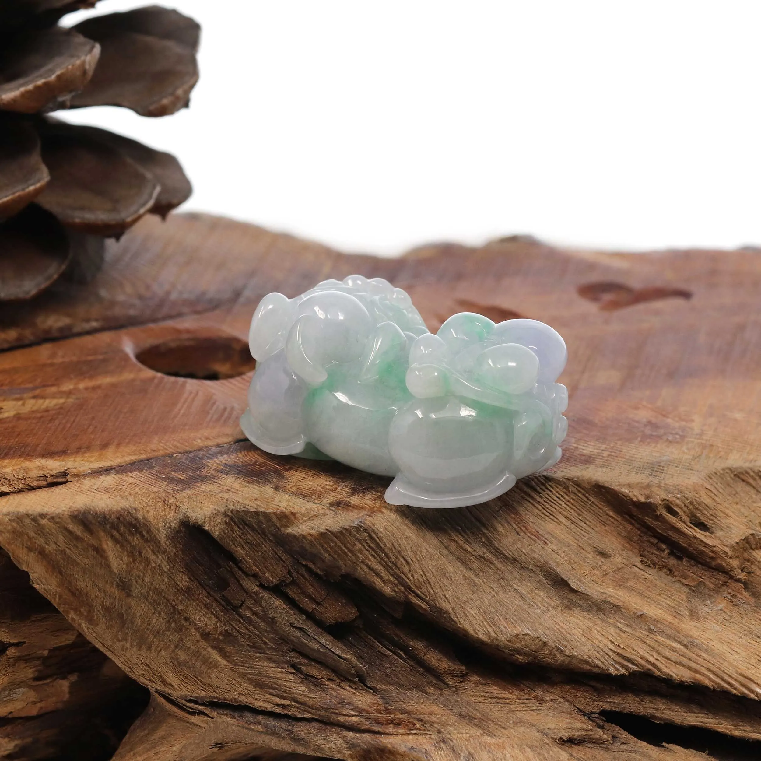 Genuine Burmese Lavender Green Jadeite Jade PiXiu Pendant Necklace For Men