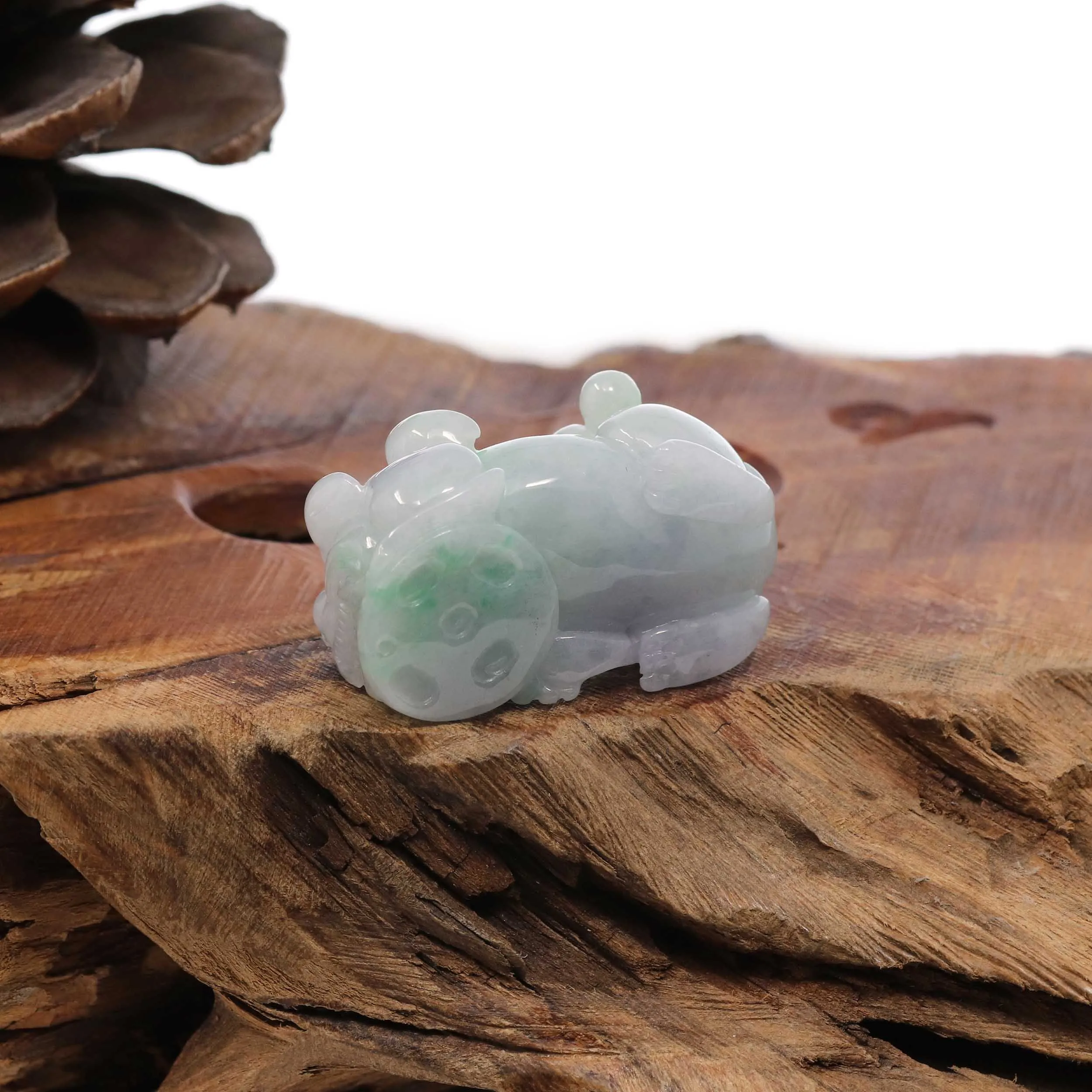 Genuine Burmese Lavender Green Jadeite Jade PiXiu Pendant Necklace For Men