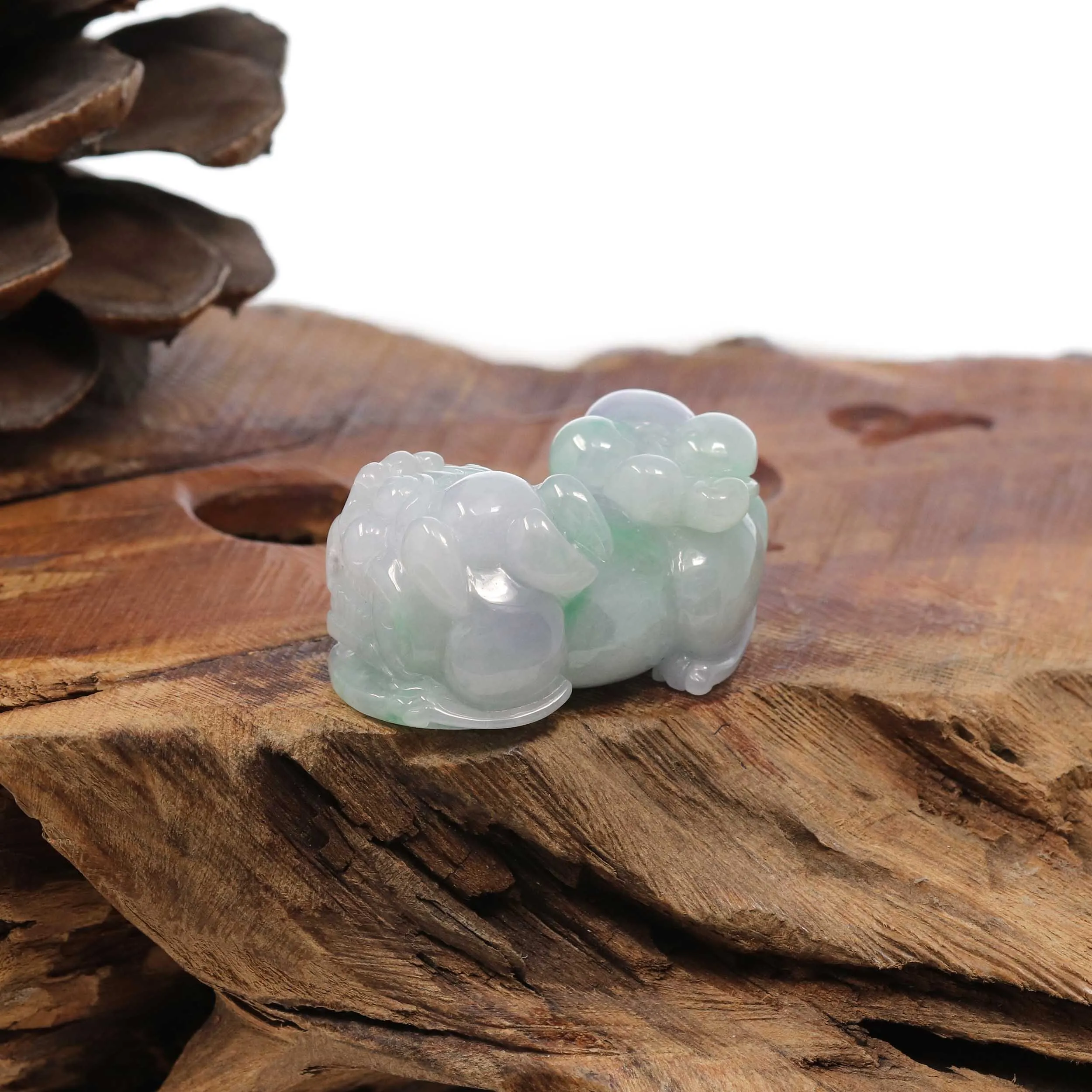 Genuine Burmese Lavender Green Jadeite Jade PiXiu Pendant Necklace For Men