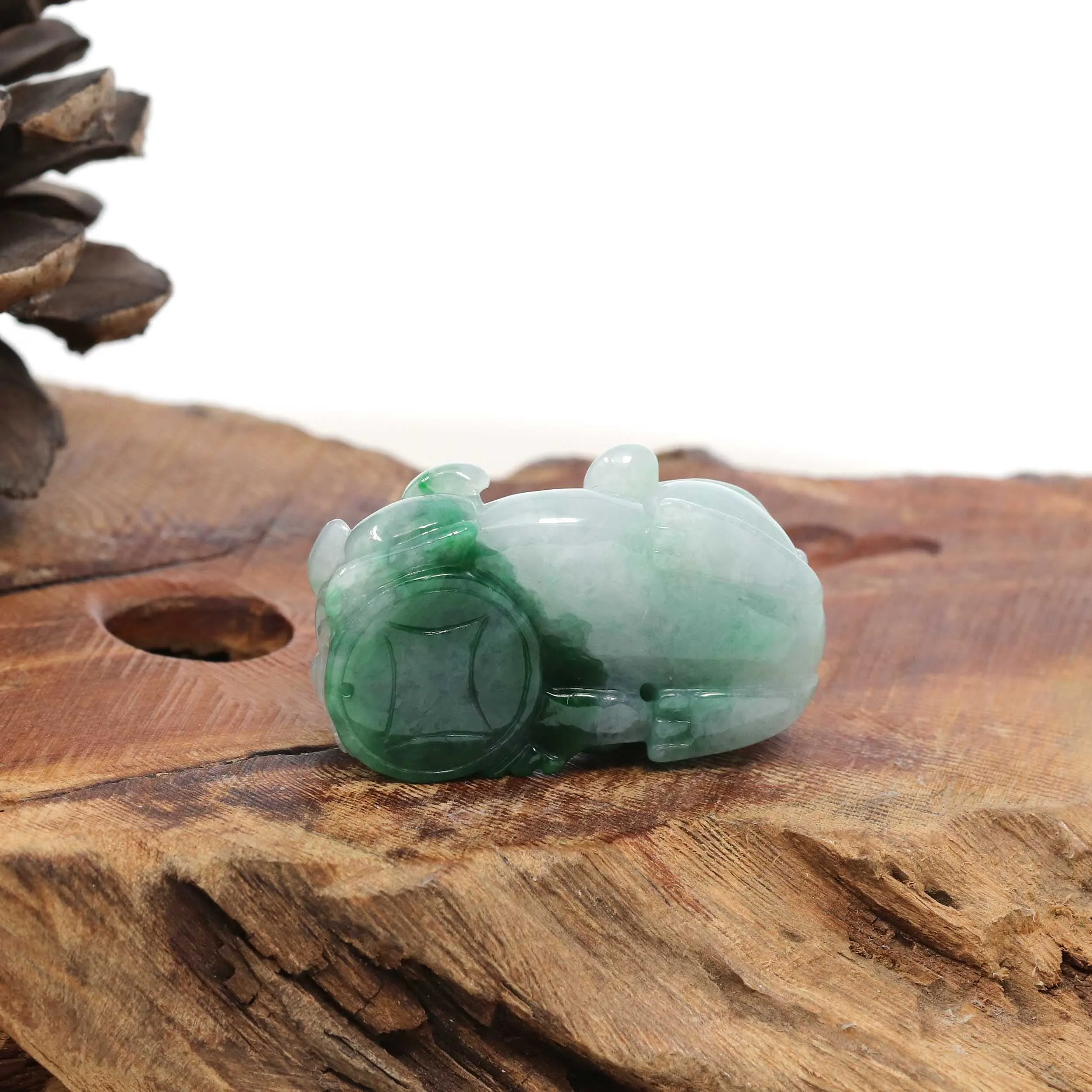Genuine High quality Burmese Ice Green Jadeite Jade PiXiu Pendant Necklace