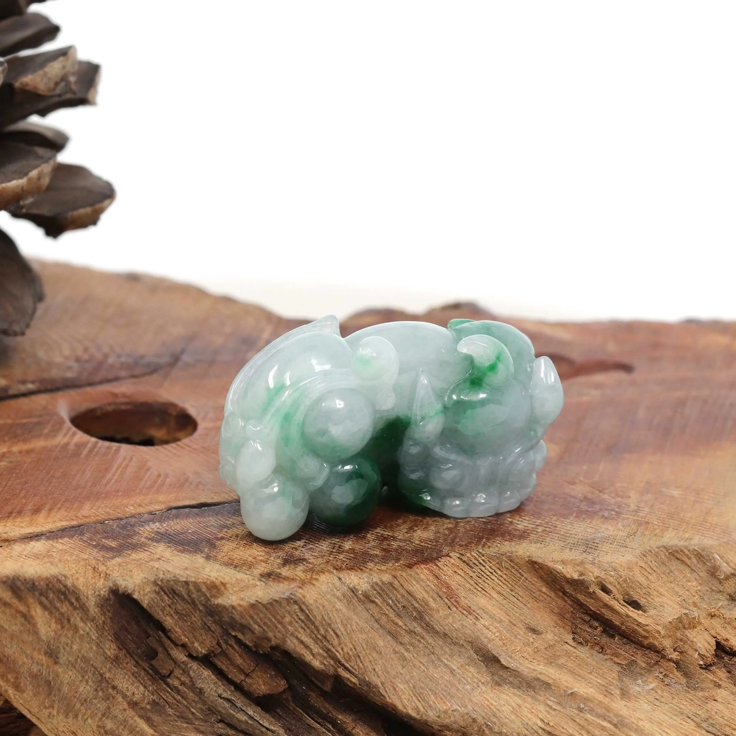 Genuine High quality Burmese Ice Green Jadeite Jade PiXiu Pendant Necklace