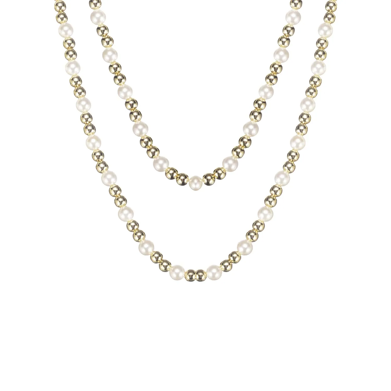 Gold Adorned Pearl Beaded Necklace
