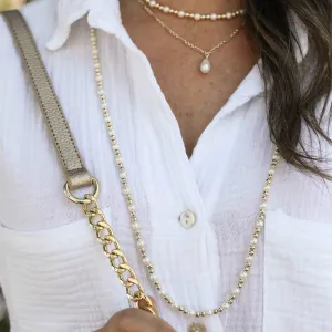 Gold Adorned Pearl Beaded Necklace