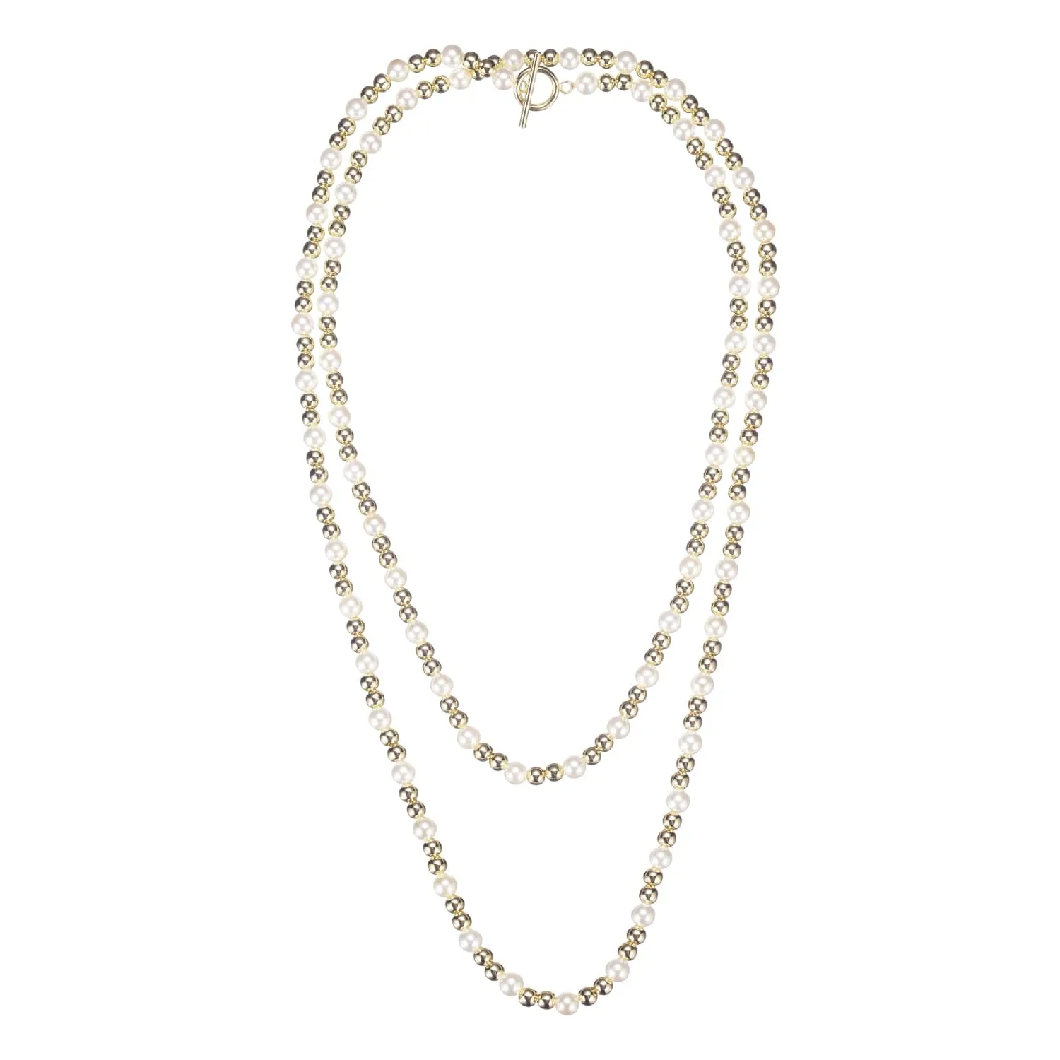 Gold Adorned Pearl Beaded Necklace