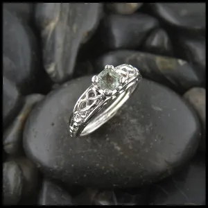 Green Sapphire Cathedral Celtic Ring