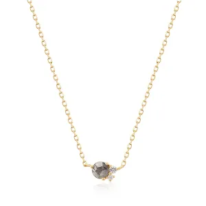 Grey Diamond and White Sapphire Necklace