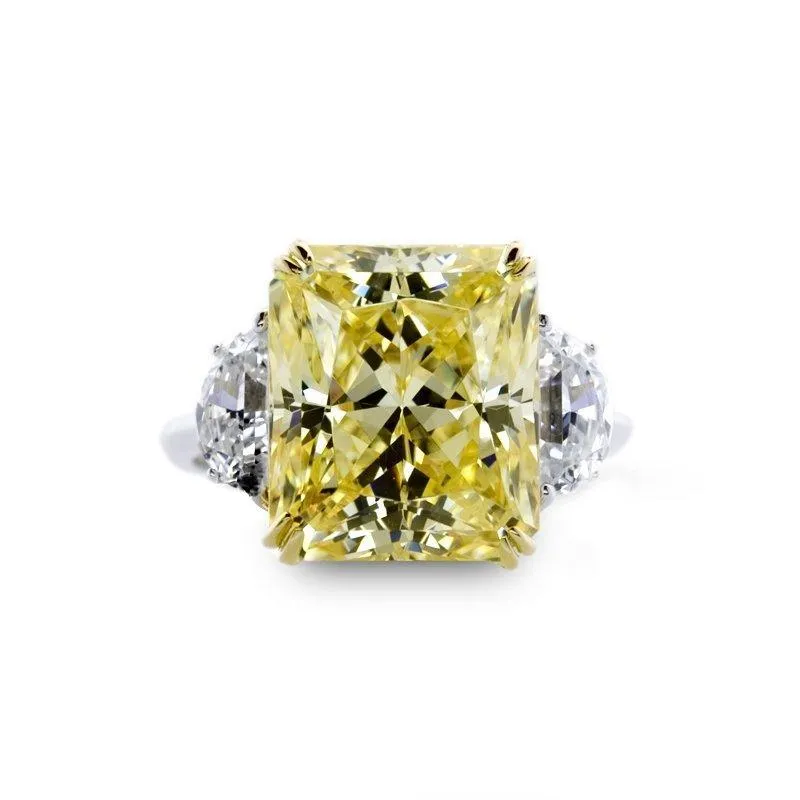 Harlow Barion Radiant Halfmoon Cocktail Ring Fancy Yellow