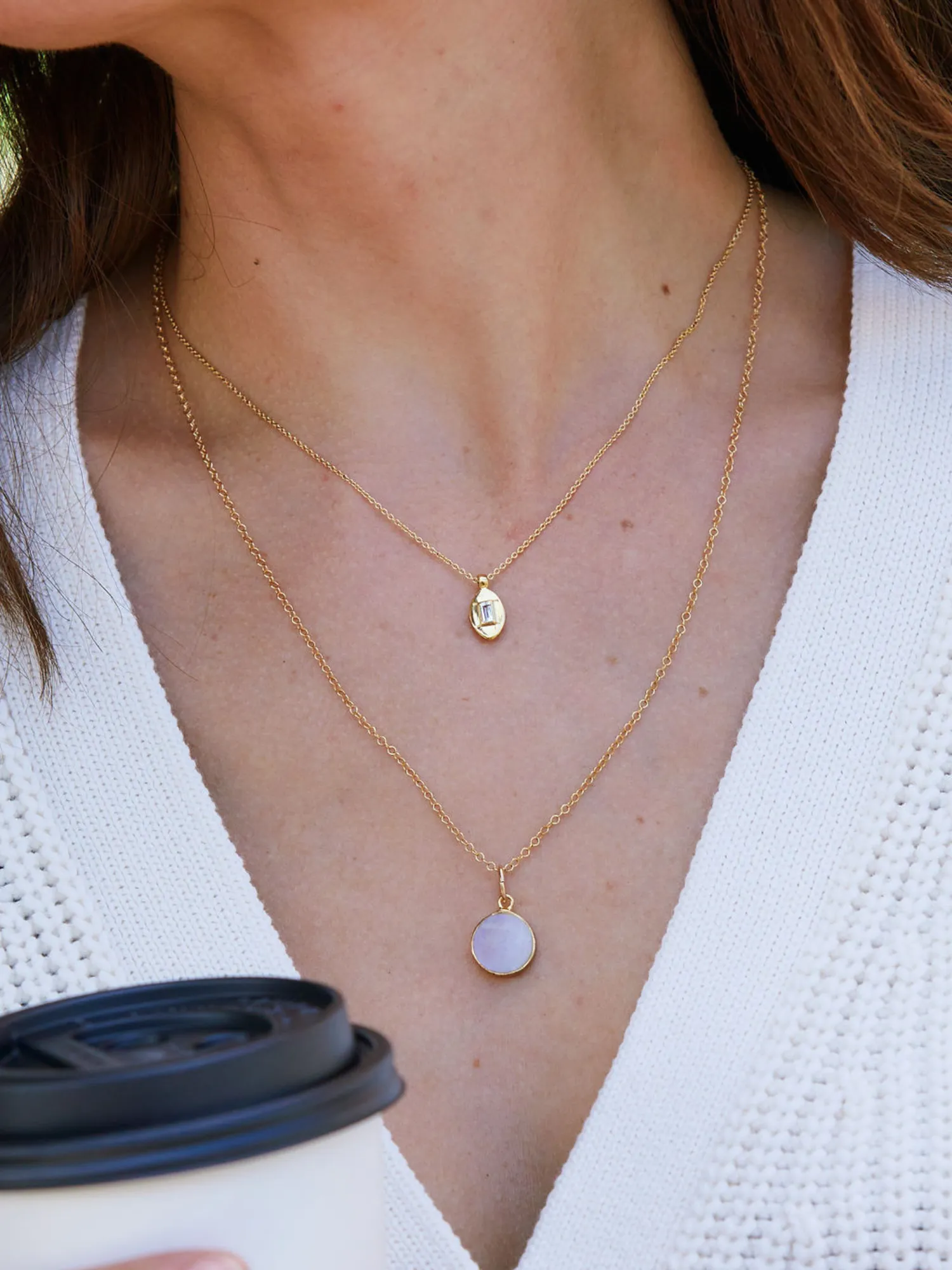 Jamie Small Moonstone Coin Pendant Necklace