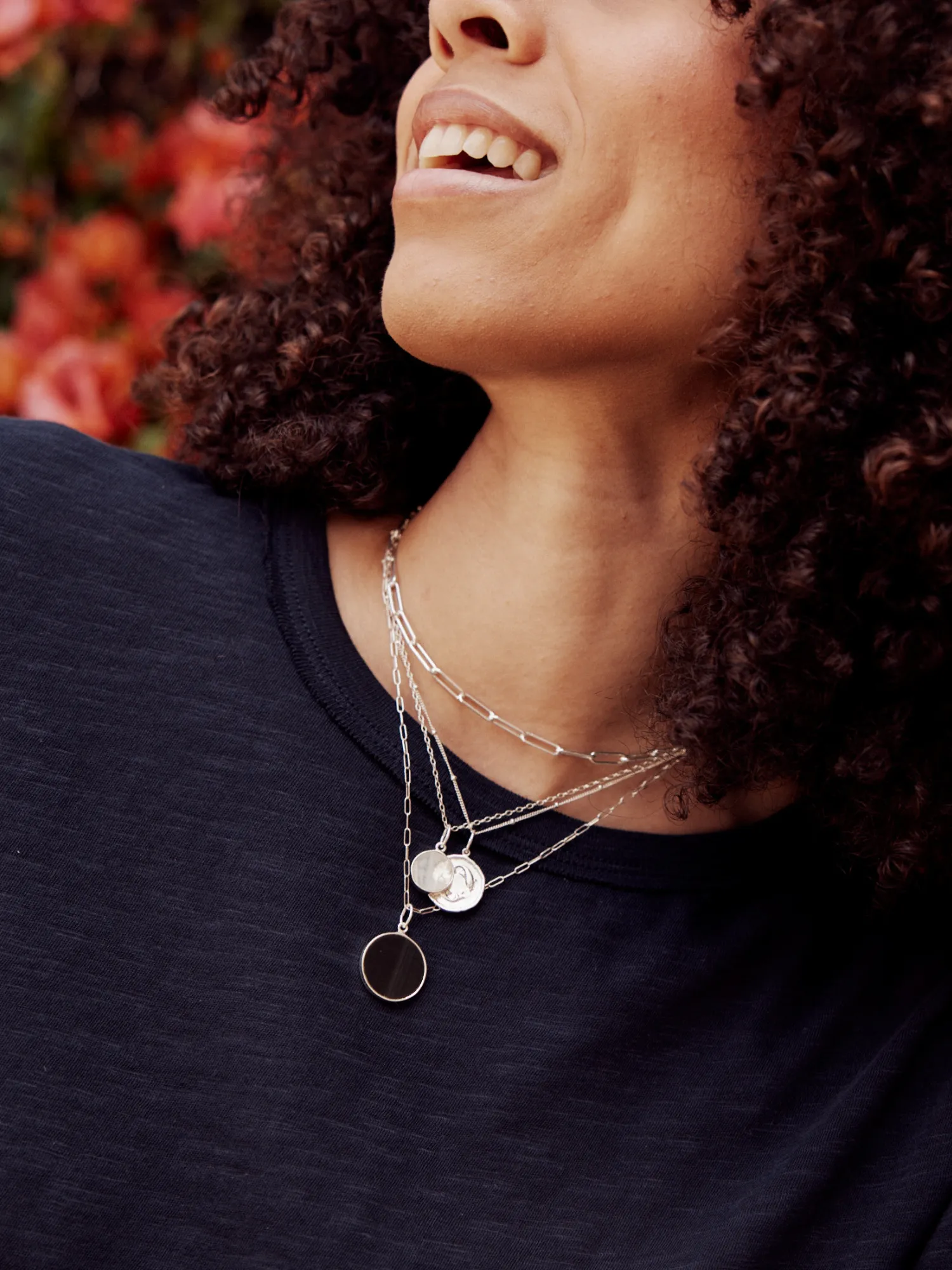 Jamie Small Moonstone Coin Pendant Necklace