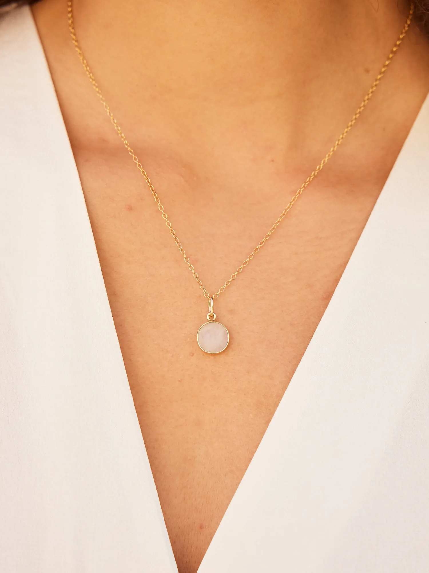 Jamie Small Moonstone Coin Pendant