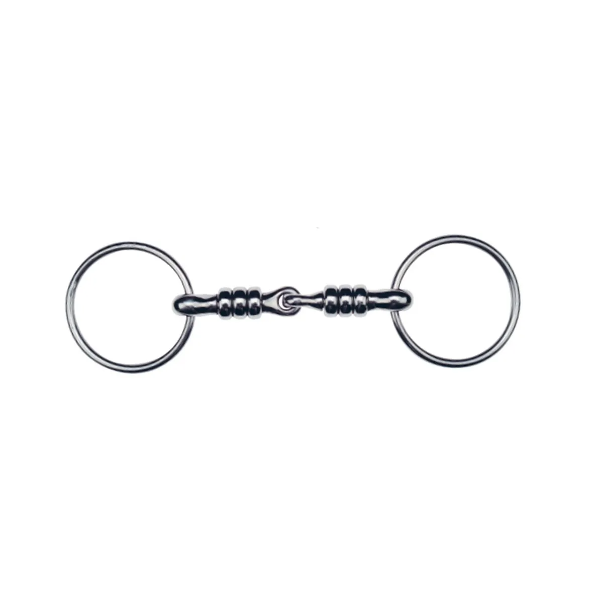 JOINTED RING SNAFFLE BIT WITH ROLLERS