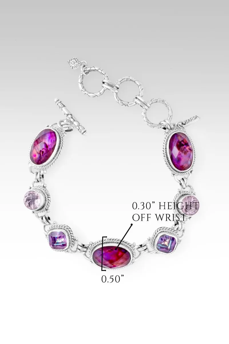 Journey to Wholeness Bracelet II™ in Pink Purple Abalone & Quartz Triplet
