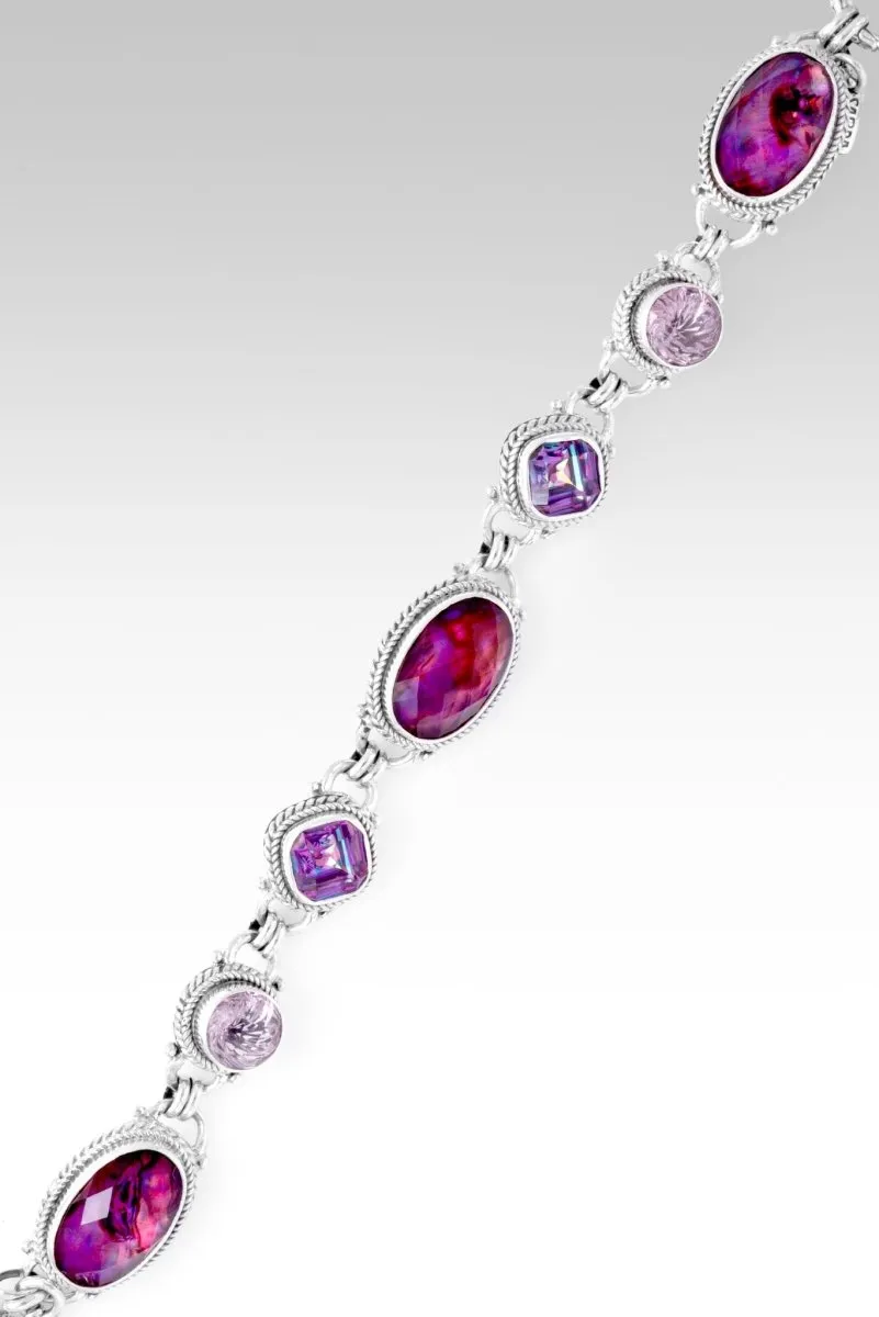 Journey to Wholeness Bracelet II™ in Pink Purple Abalone & Quartz Triplet