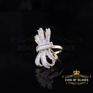 King Of Bling's 4.20ct Cubic Zirconia Cocktail Ring In Yellow 925 Silver Womens Ring Size 9