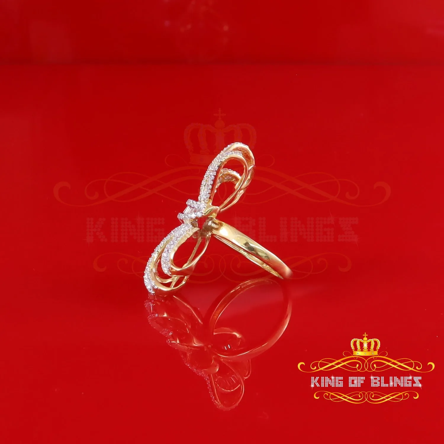 King Of Bling's 4.20ct Cubic Zirconia Cocktail Ring In Yellow 925 Silver Womens Ring Size 9