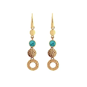 Lakshmi Drop Earrings - Gold Turquoise