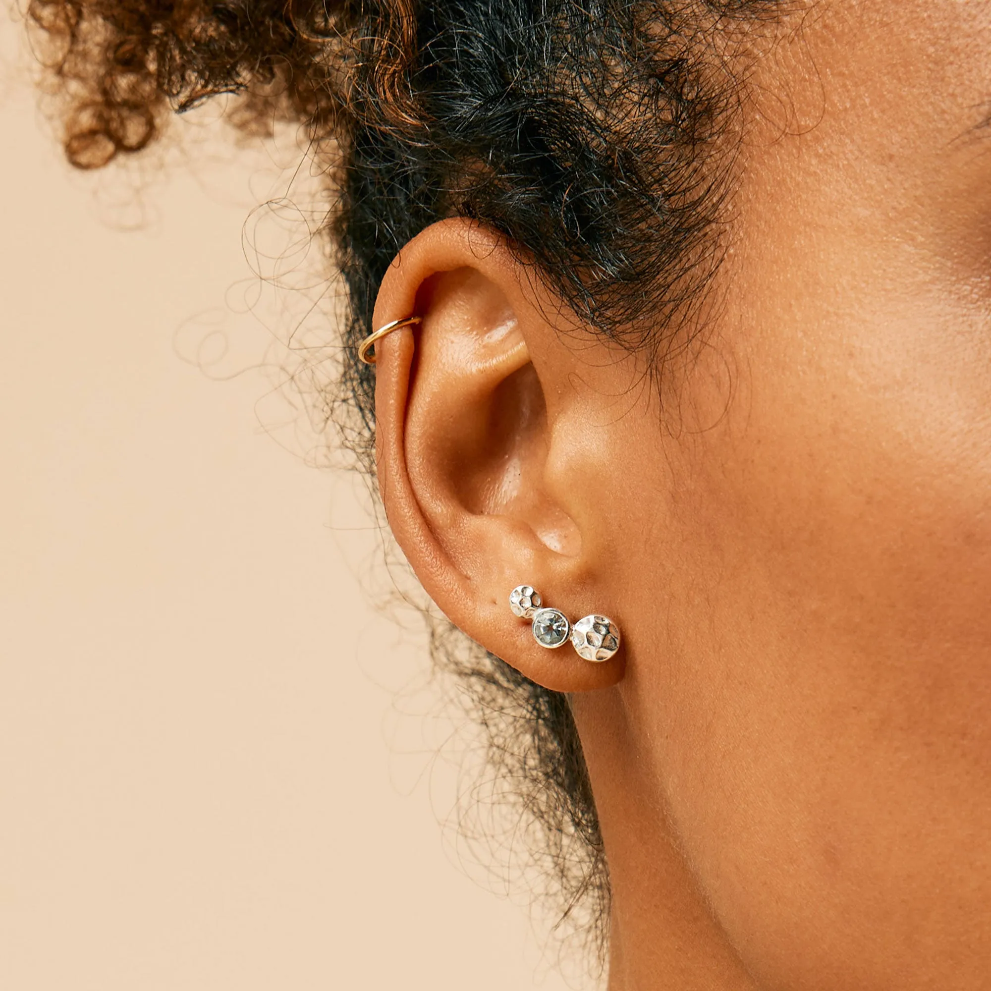Lakshmi Stud Earrings - Blue Topaz