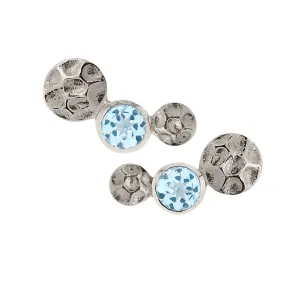 Lakshmi Stud Earrings - Blue Topaz