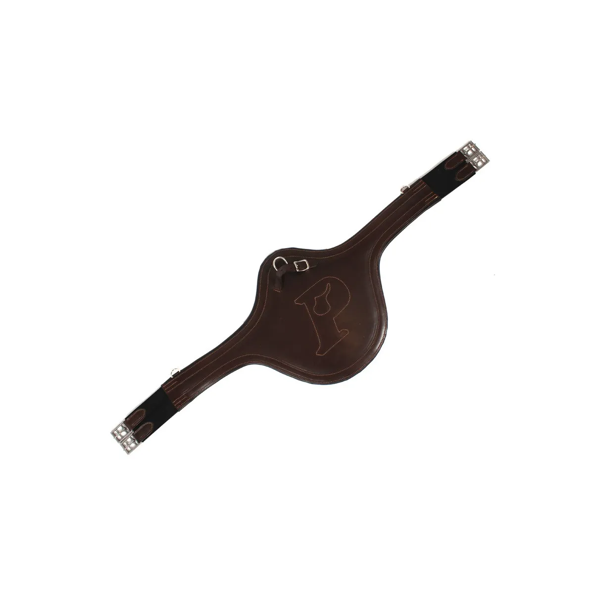LEATHER HORSE STUD GIRTH Dark havana
