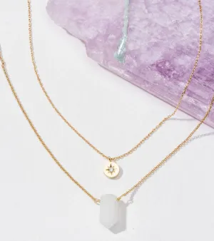 Luna Norte North Star Necklace Set- Moonstone