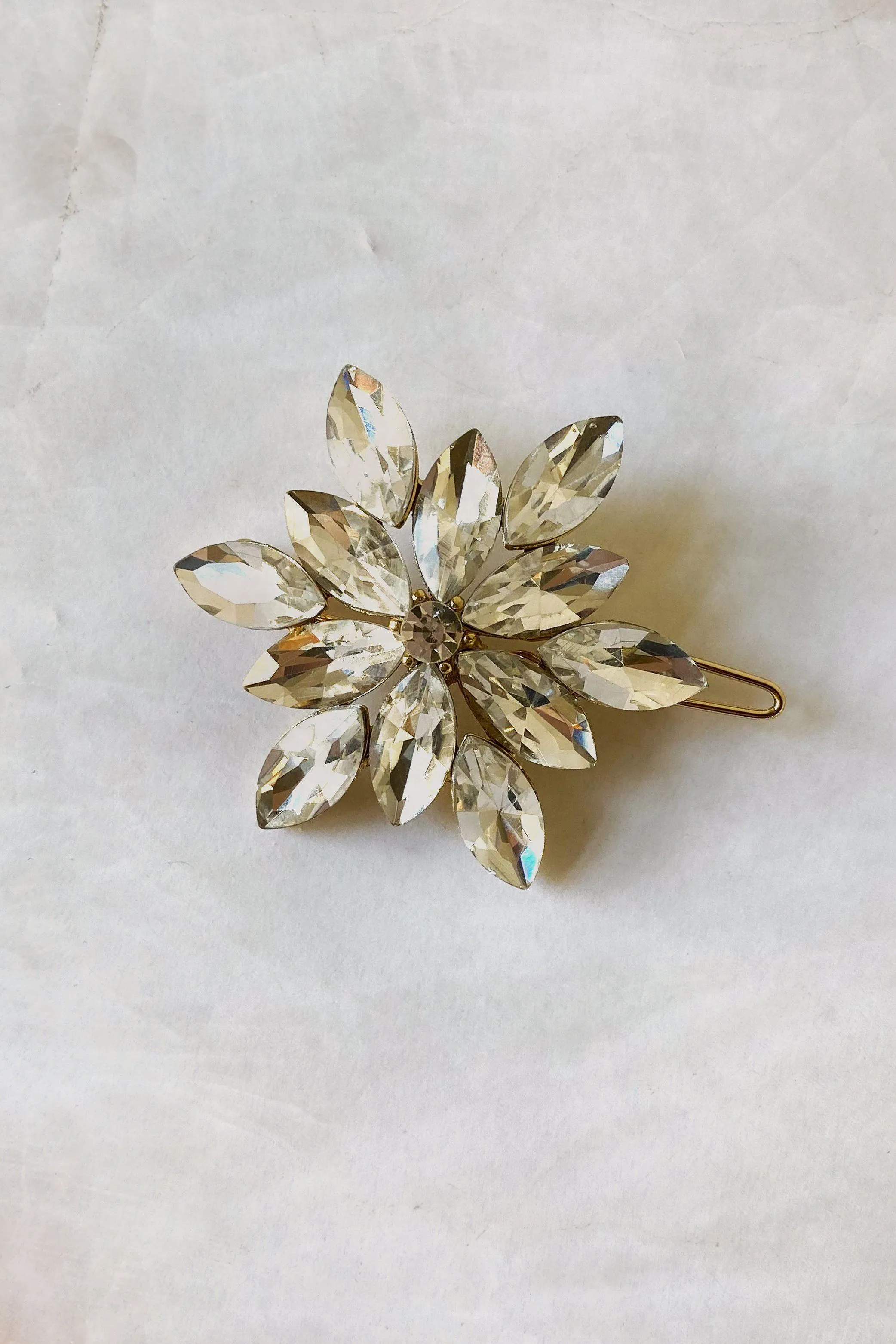 Marquise-Cut Rhinestone Barrette