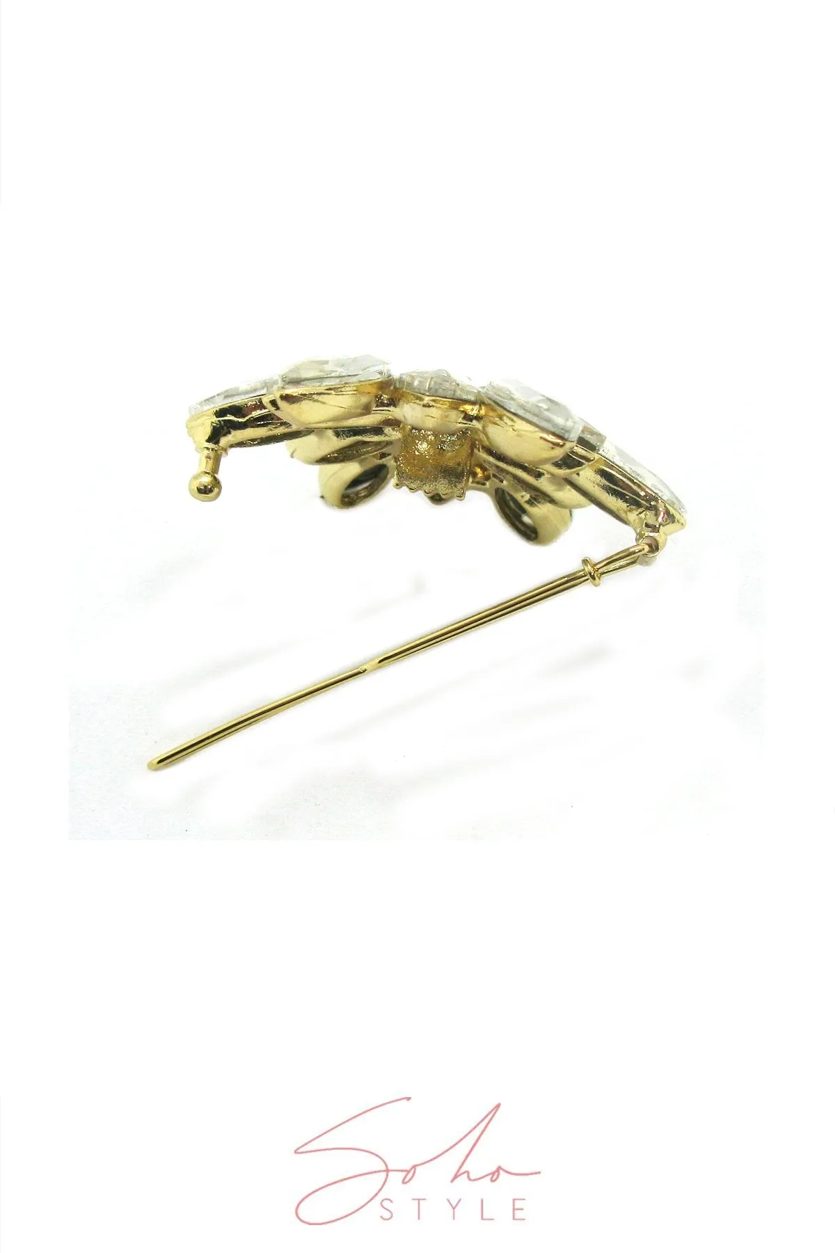 Marquise-Cut Rhinestone Barrette