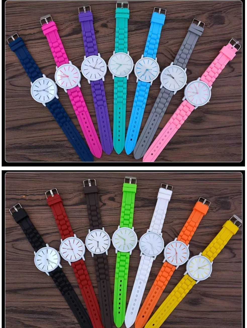 Montre à Quartz Femme avec bracelet en silicone aux coloris vibrants (13 coloris)