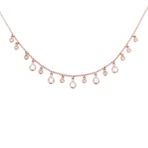 MOONSTONE AND DIAMOND TEARDROP NECKLACE