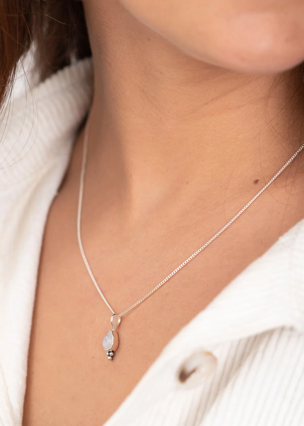 Moonstone Teardrop Necklace