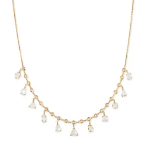 MULTI SHAPE MOONSTONE   DIAMOND SHAKER NECKLACE