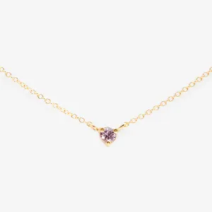 N6701PK | 3mm Pink Sapphire Birthstone Necklace