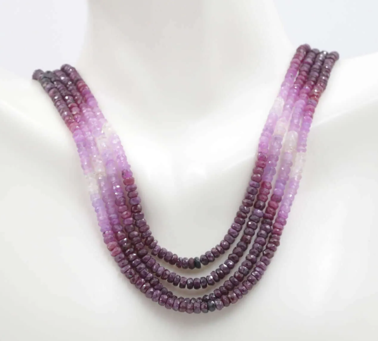 Natural Red Ruby Shaded gemstone Necklace 16-22 Inches Adjustable Jewelry Ruby Shaded RD Necklace Ruby Beads SKU: 6142599, 6142599-1