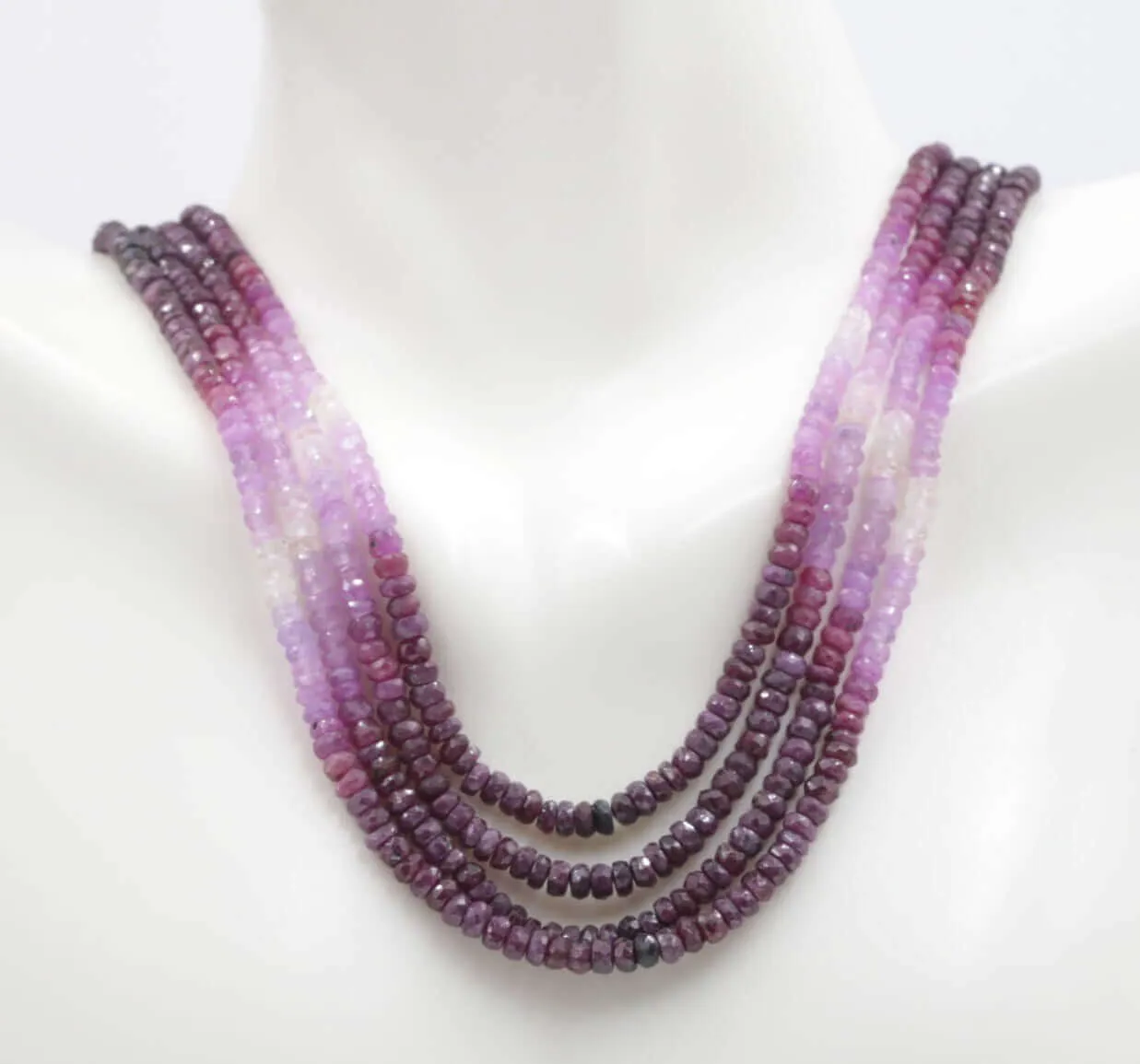 Natural Red Ruby Shaded gemstone Necklace 16-22 Inches Adjustable Jewelry Ruby Shaded RD Necklace Ruby Beads SKU: 6142599, 6142599-1