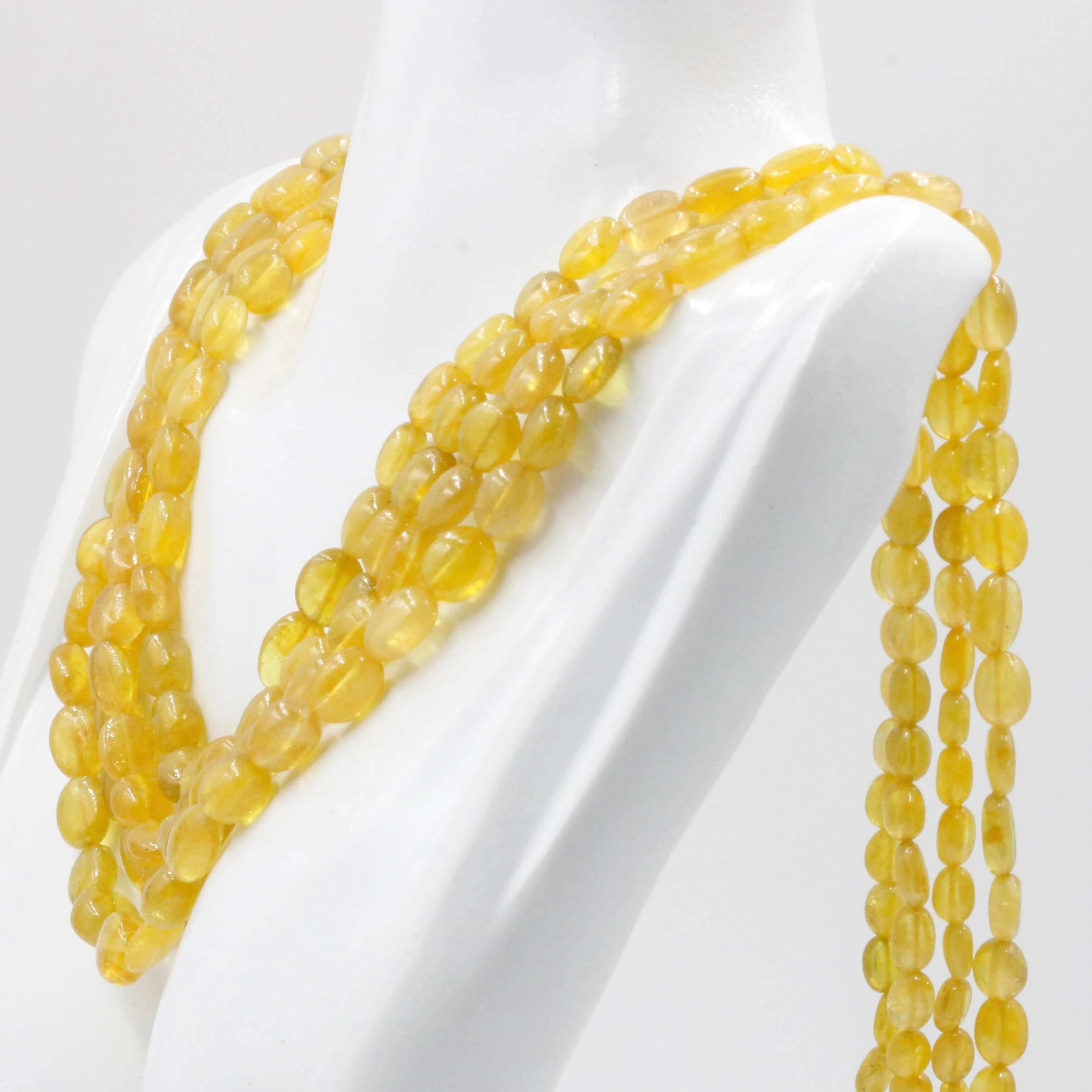 Natural Yellow Sapphire Necklace Sapphire Beaded Gemstone Necklace Indian Necklace Yellow Sapphire Sarafa Gemstone Necklace SKU 6142822