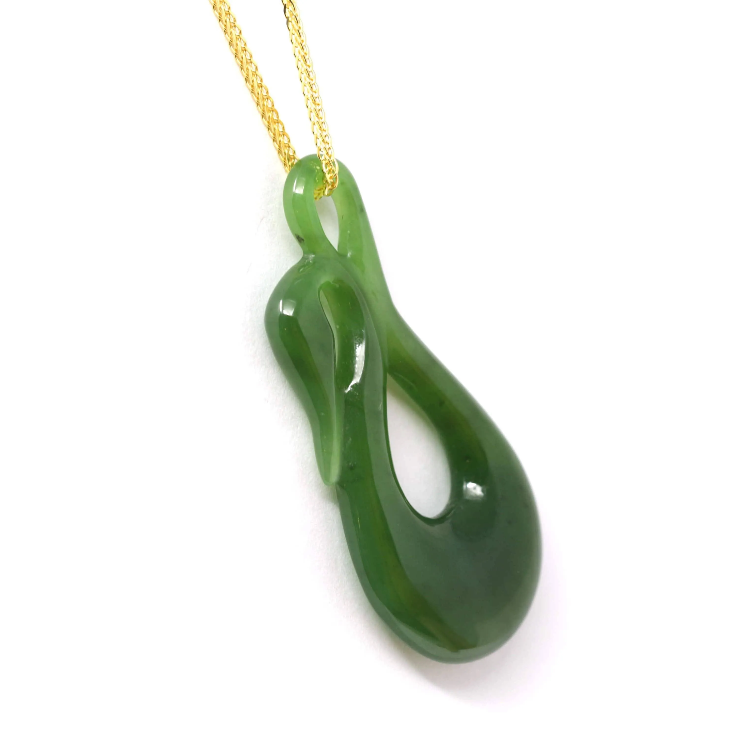 Nephrite Green Jade Lovely Swan Pendant Necklace, Real jade Jewelry