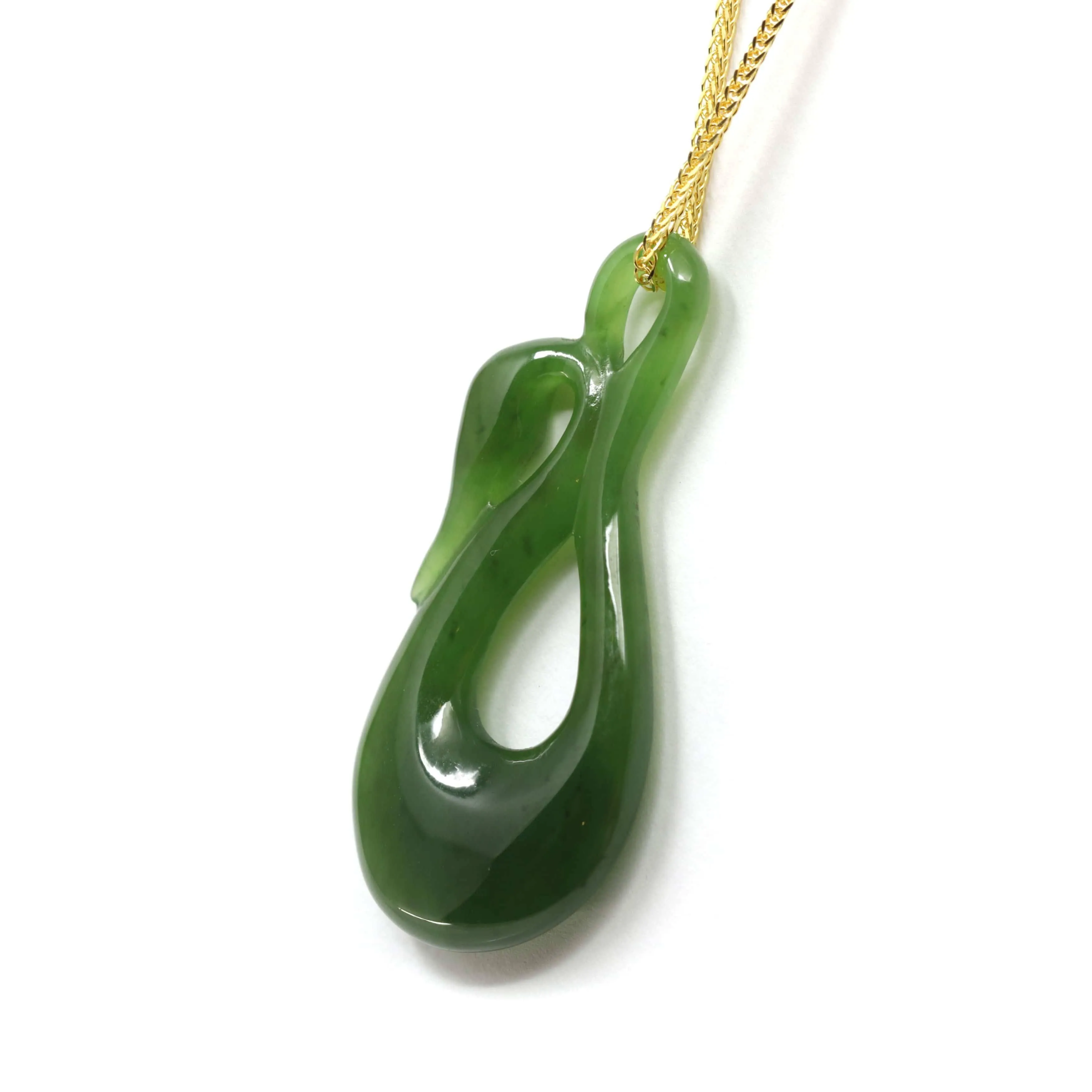 Nephrite Green Jade Lovely Swan Pendant Necklace, Real jade Jewelry