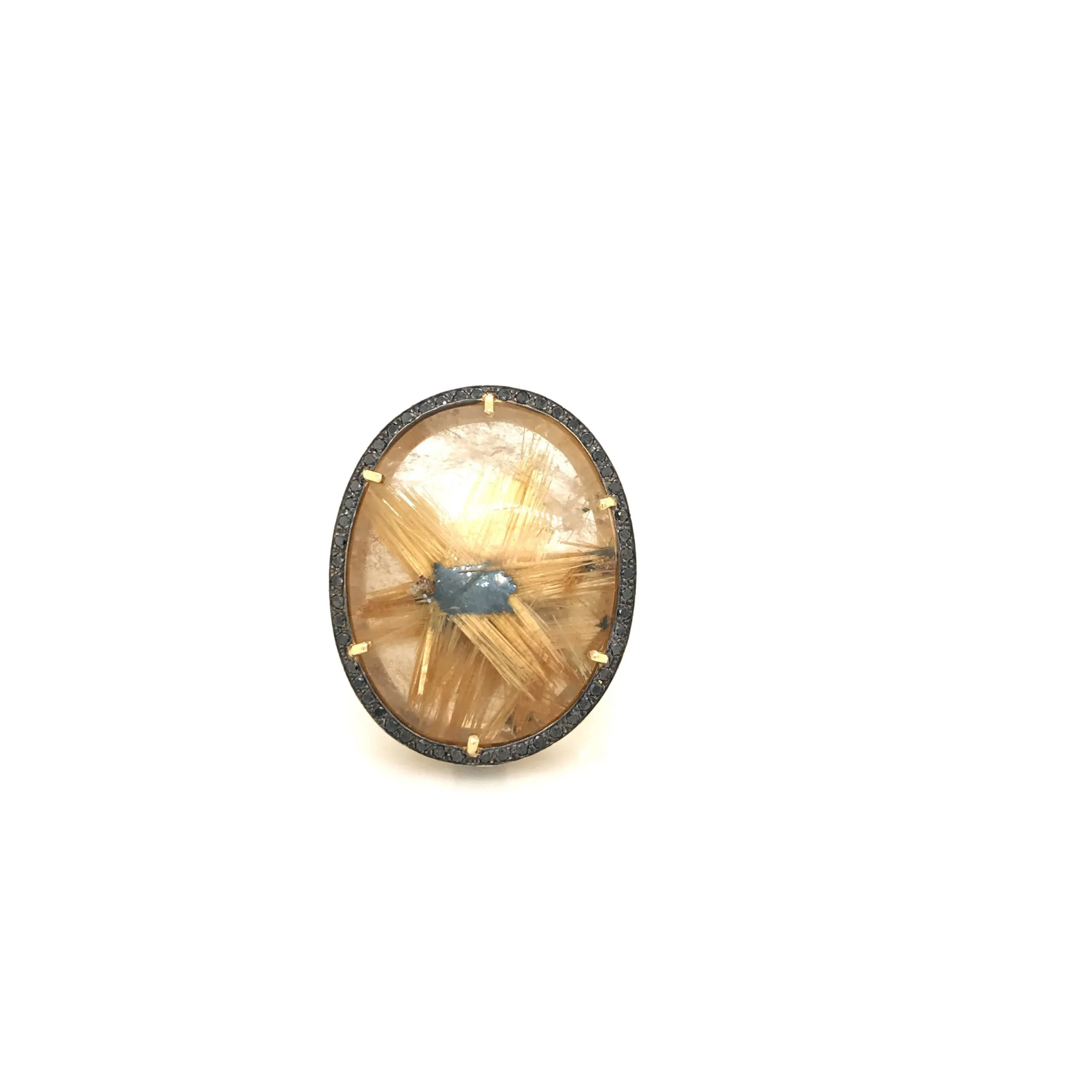 One-of-a-Kind 18kt Green Gold Ribbon Quartz Cocktail Ring