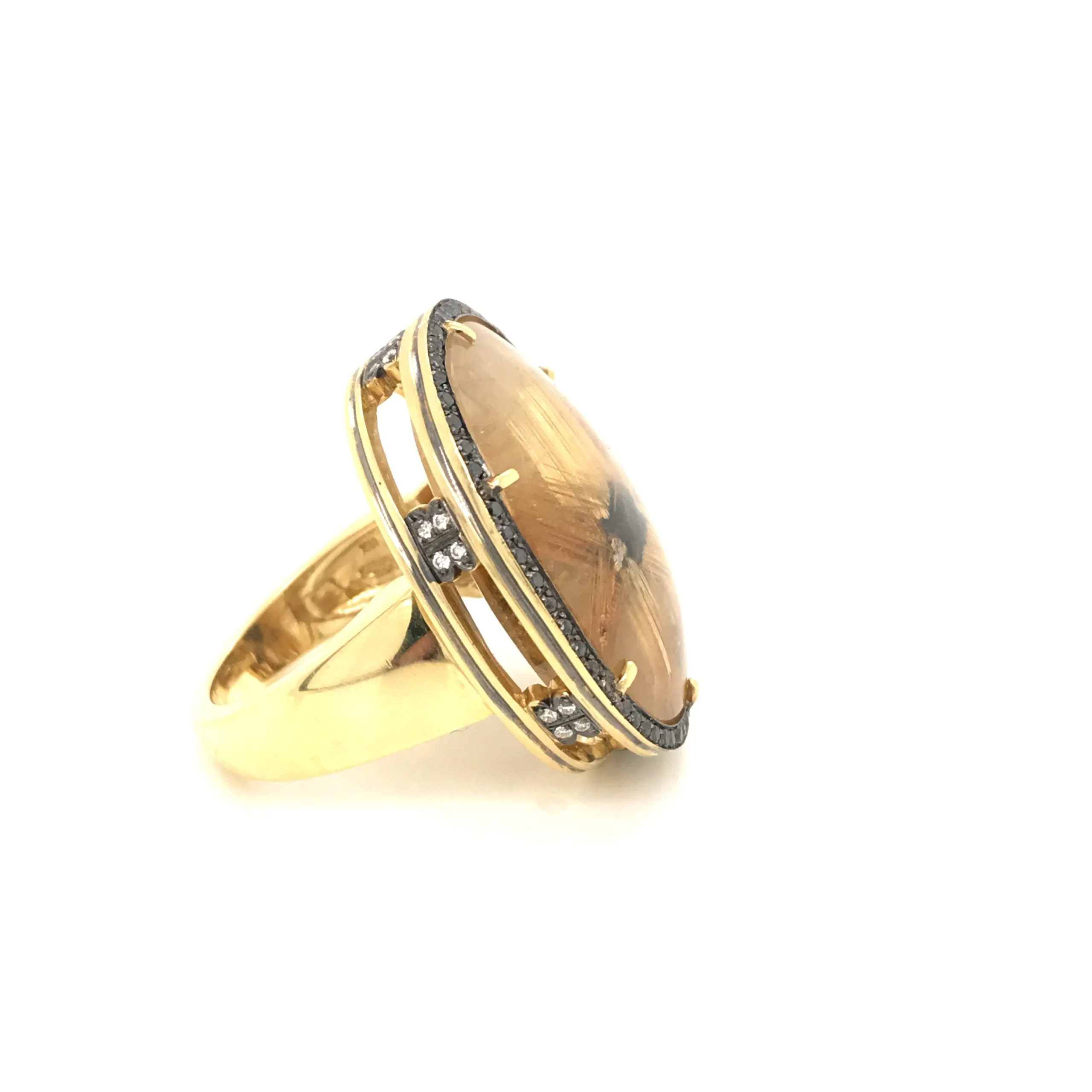 One-of-a-Kind 18kt Green Gold Ribbon Quartz Cocktail Ring