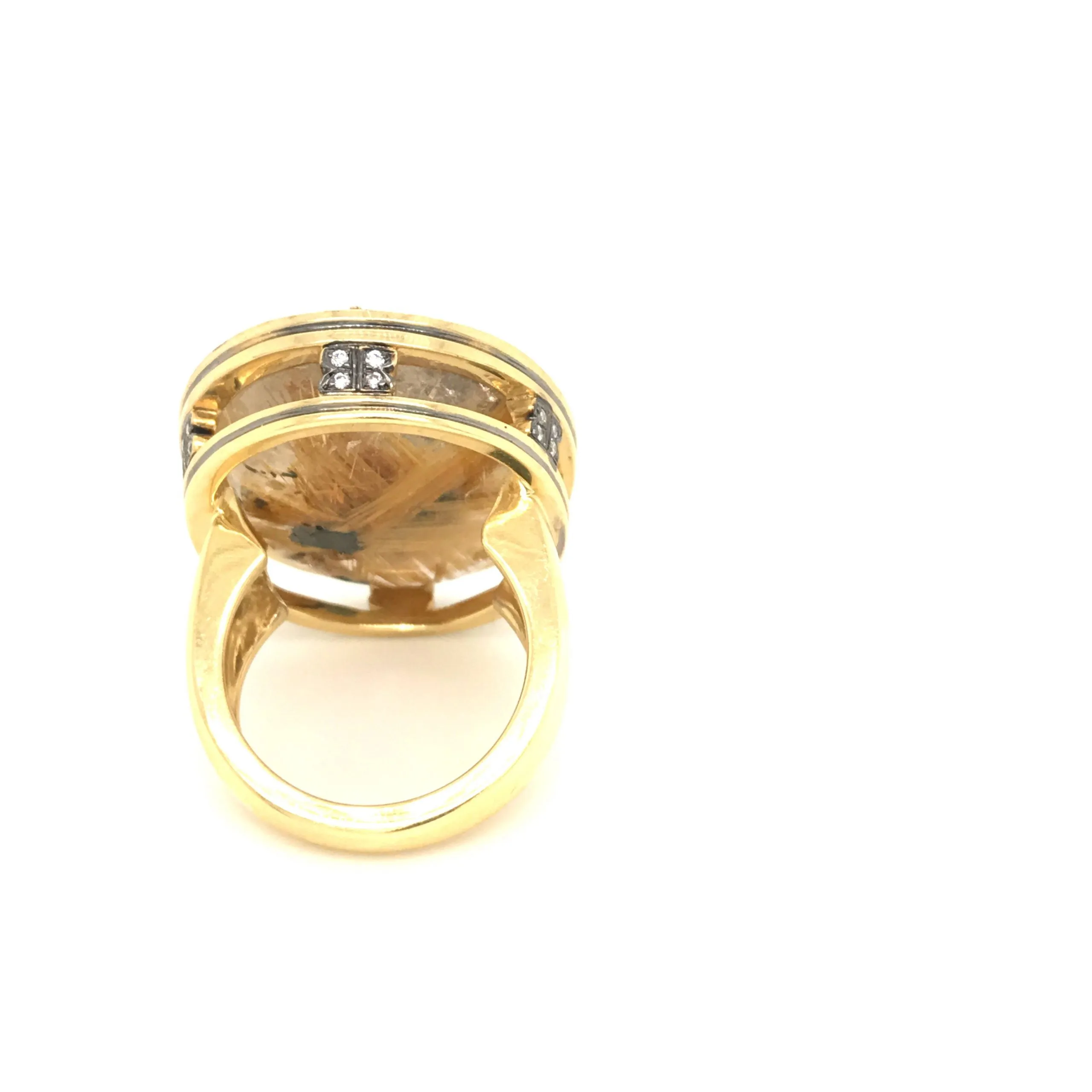 One-of-a-Kind 18kt Green Gold Ribbon Quartz Cocktail Ring