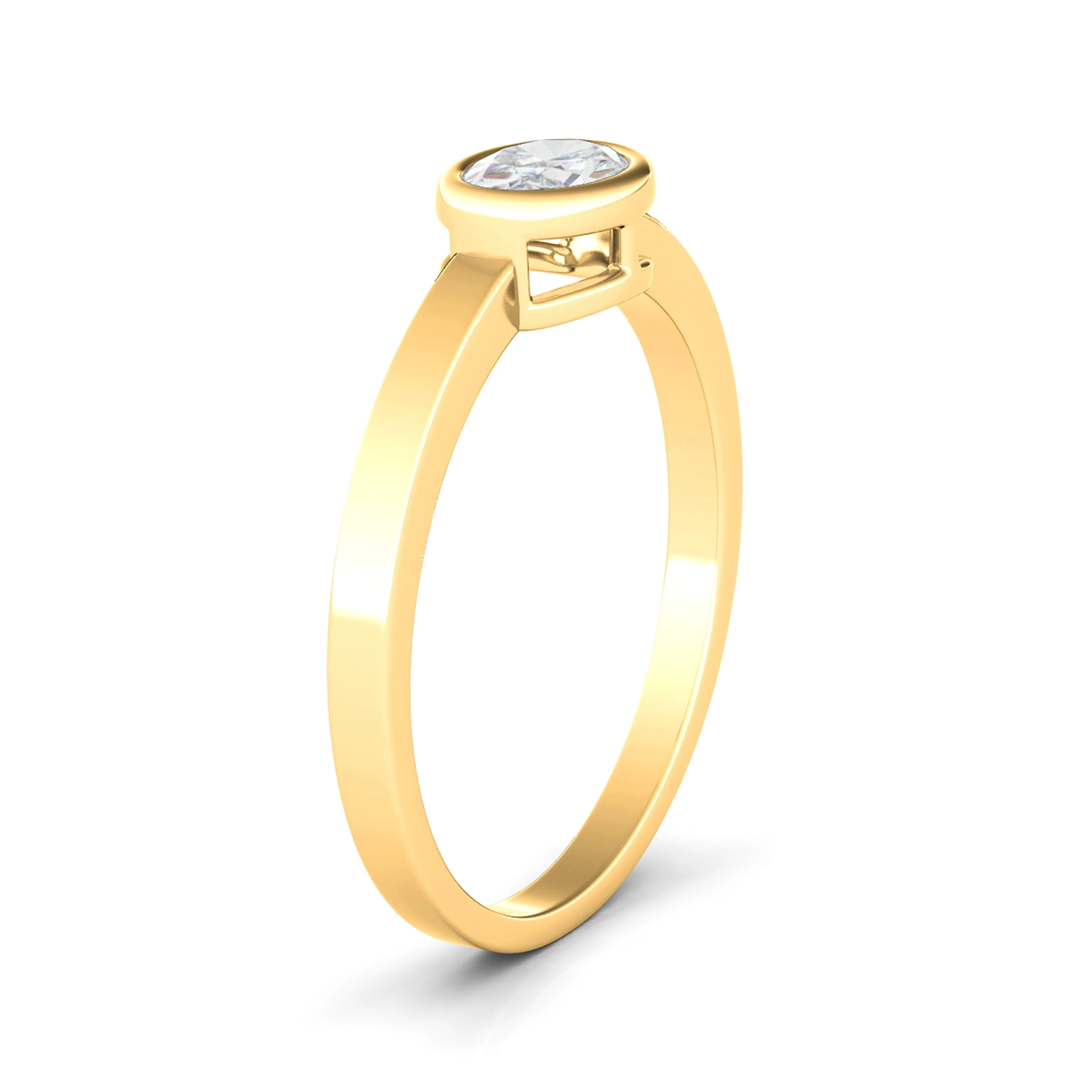 Oval Bezel Diamond Ring