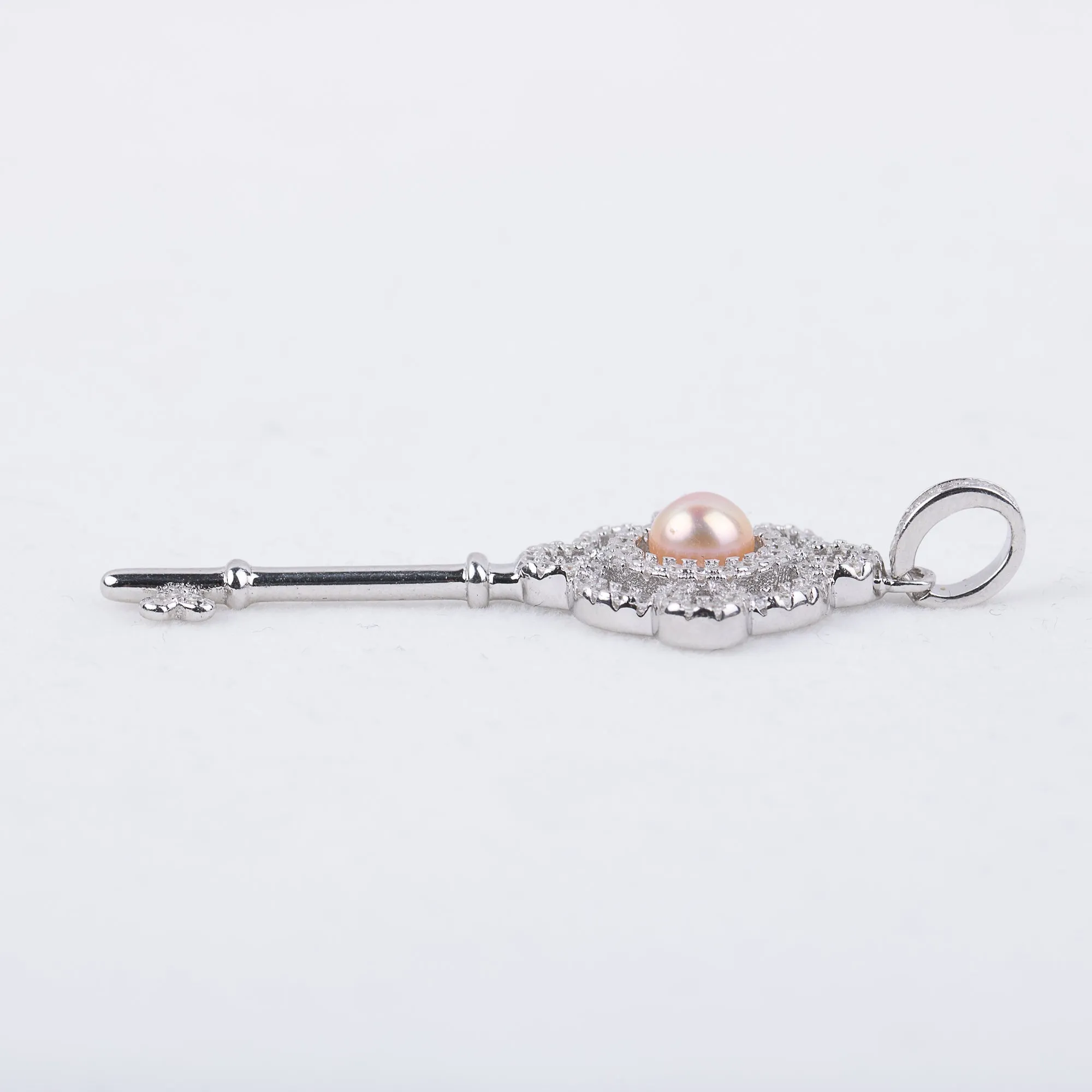 P030528 DIY 7-8mm Natural Freshwater pearl pendant accessory 925 sterling silver engagement jewelry necklace for women